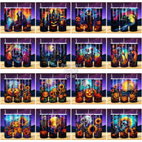 Load image into Gallery viewer, 49 Halloween Watercolor Ink Tumbler Wrap Bundle Jpg
