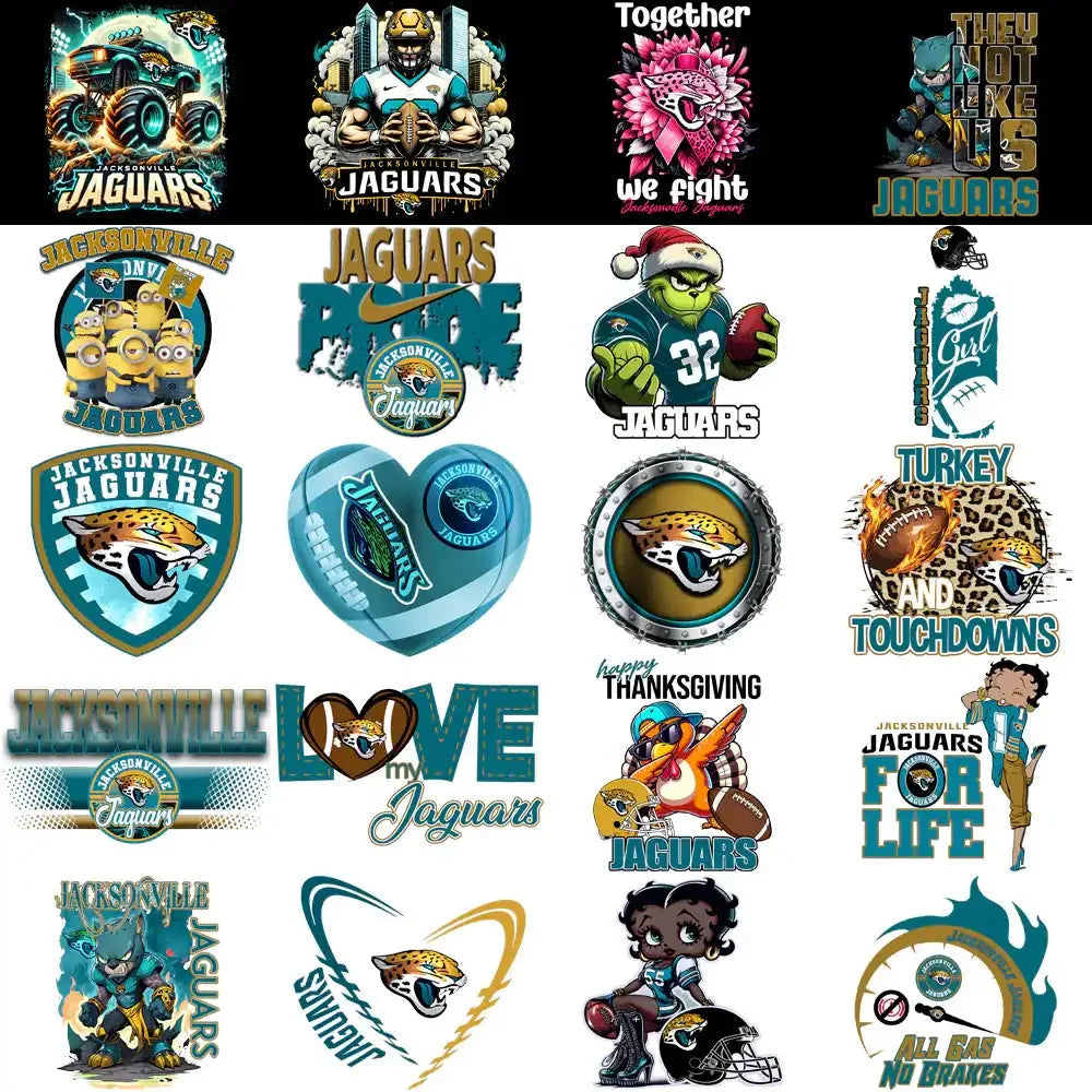 49 Jacksonville Jaguars V1 Football Designs Bundle PNG