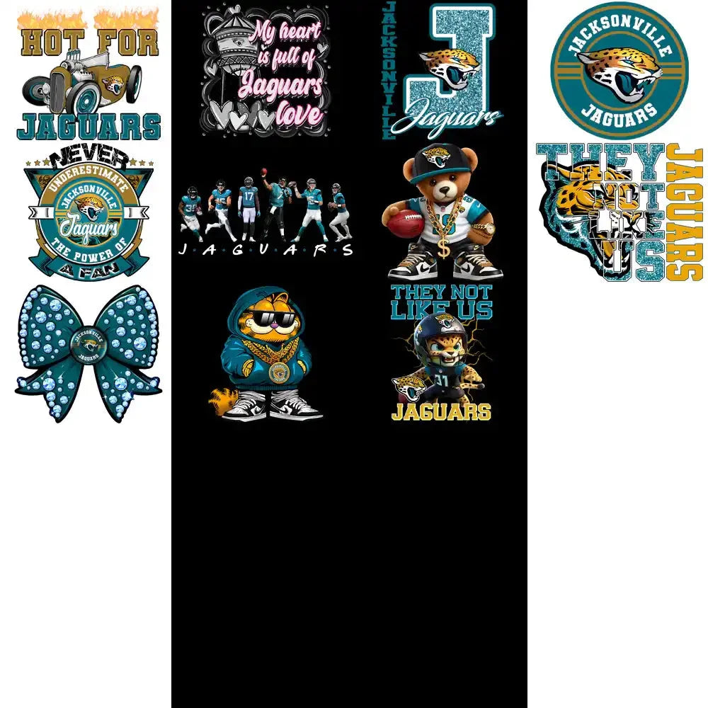 49 Jacksonville Jaguars V1 Football Designs Bundle PNG