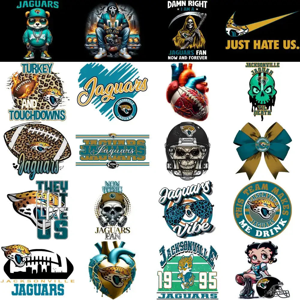 49 Jacksonville Jaguars V2 Football Designs Bundle PNG
