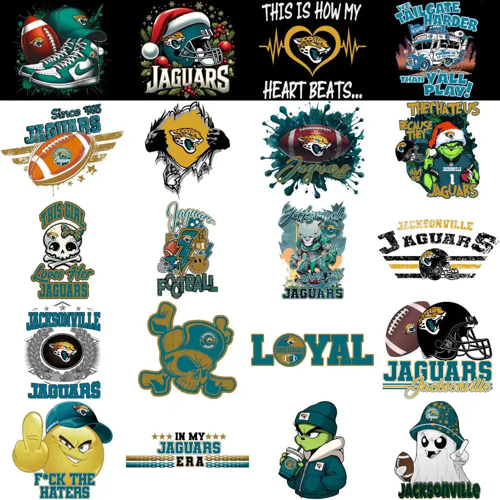 49 Jacksonville Jaguars V3 Football Designs Bundle PNG
