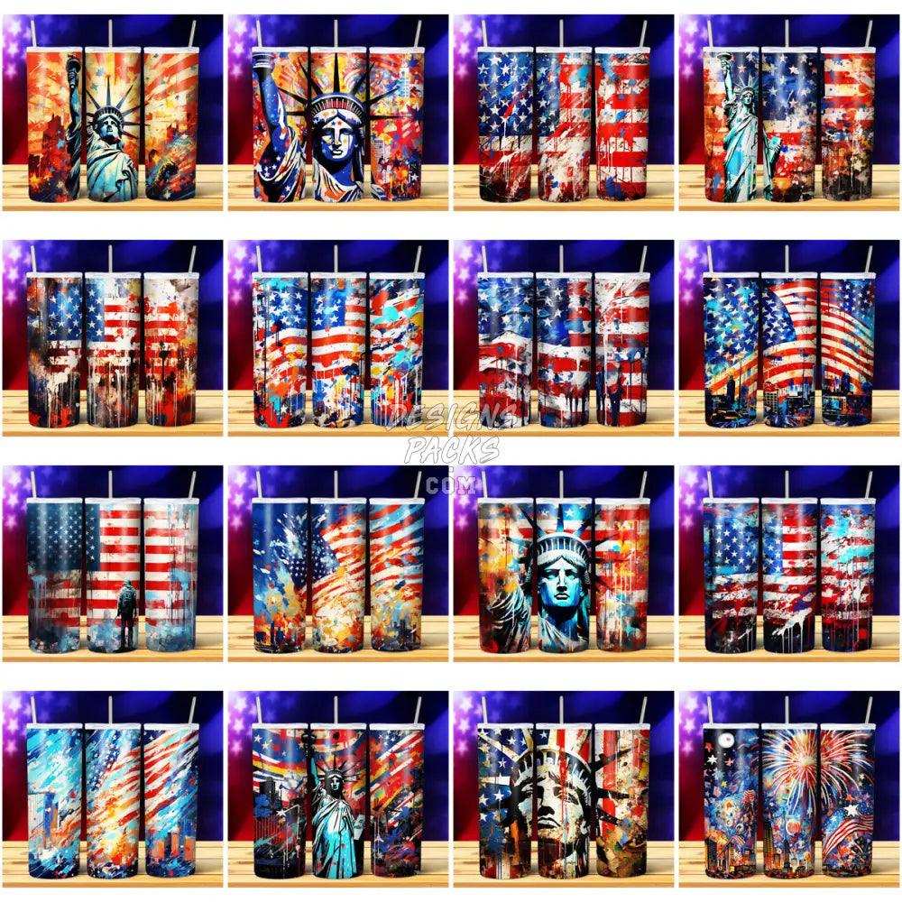 49 Patriotic Grafitti Tumbler Wrap Bundle Jpg