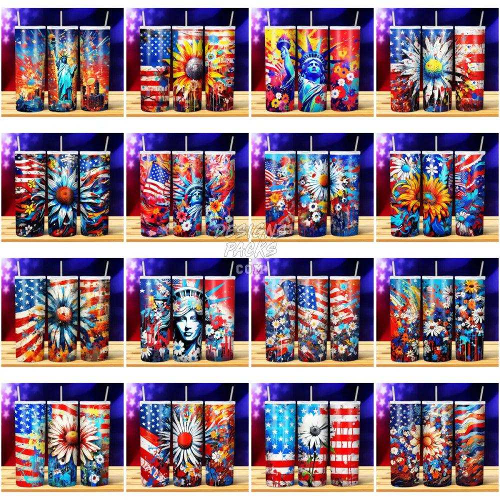 49 Patriotic Grafitti Tumbler Wrap Bundle Jpg