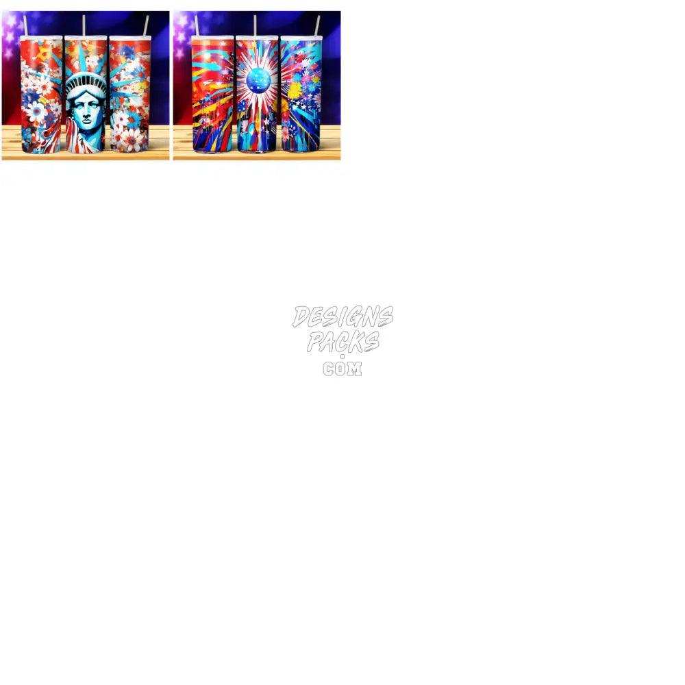 49 Patriotic Grafitti Tumbler Wrap Bundle Jpg
