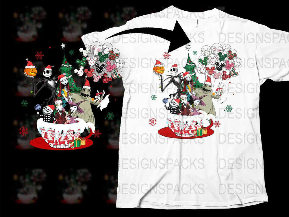 Nightmare Before Christmas Inspired T-Shirt, Jack Skellington Holiday Tee, Unisex Graphic Shirt