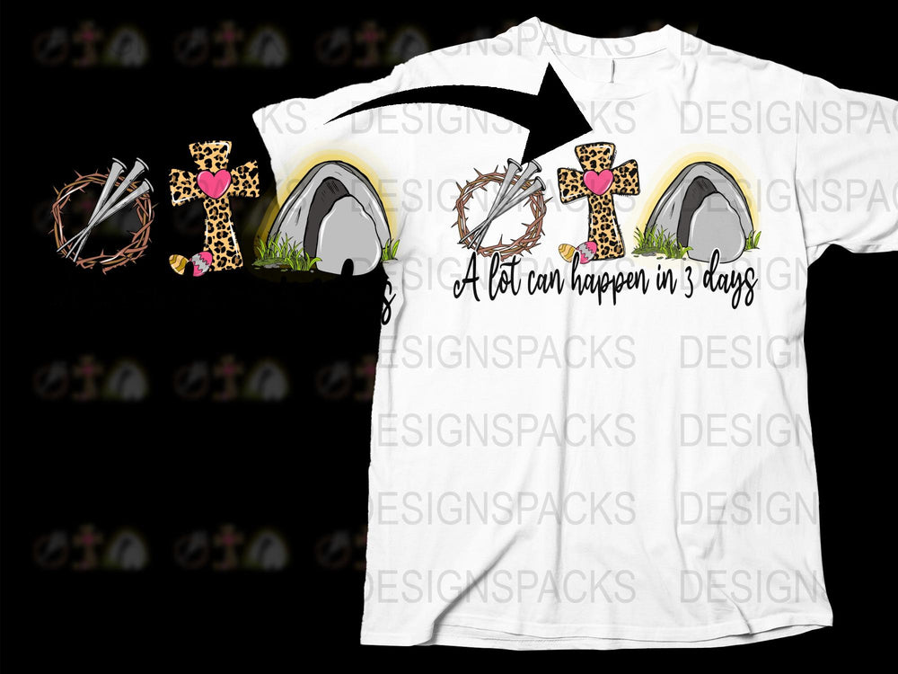 Christian Easter T-Shirt, He is Risen Tee, Leopard Print Cross, Women's Religious Shirt, Inspirational Quote Top, Faith Apparel