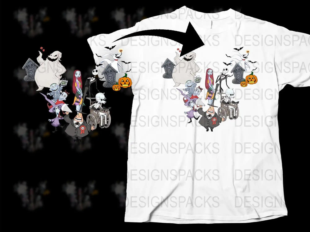 Halloween Ghost T-Shirt Kids Friendly Spooky Cartoon Characters White Tee Unisex Casual Fall Apparel