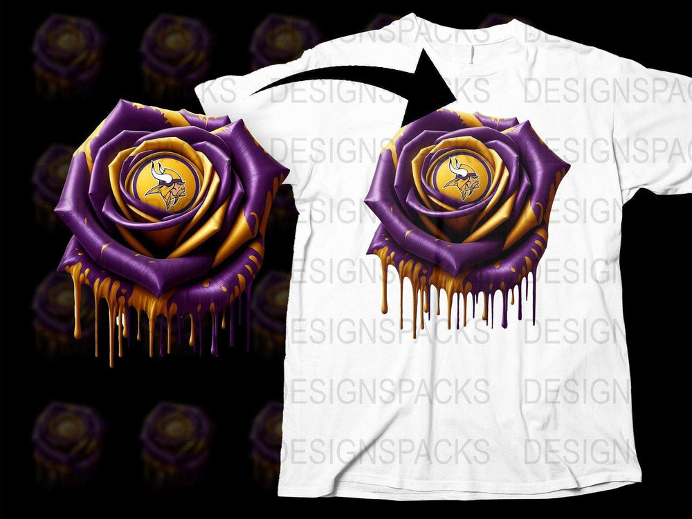 Gothic Purple Rose T-Shirt with Dripping Paint Design, Unisex Graphic Tee, Unique Floral Fashion