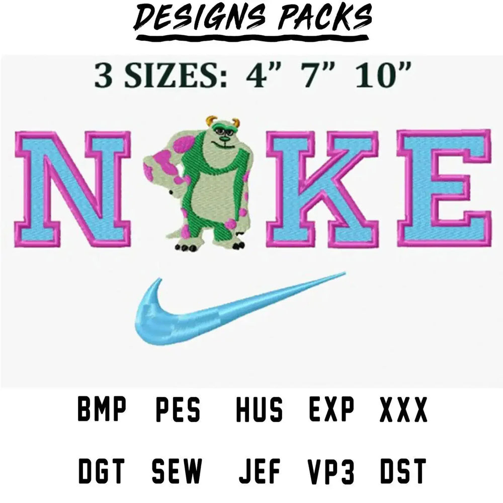 Cartoon Monster Sport Embroidery Design