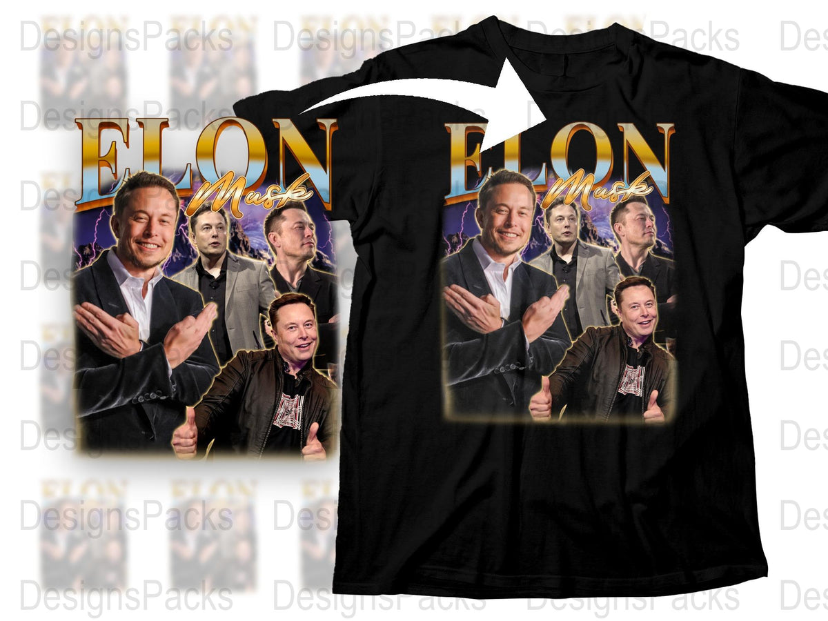 Elon Musk Graphic T-Shirt, Entrepreneur Inspiration, Tech Icon Tee, Multiple Poses, Black Cotton Shirt, Gift for Innovators