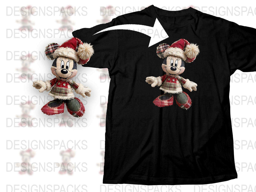 Festive Holiday T-Shirt with Cartoon Mouse Characters, Christmas Apparel, Family Matching Outfits