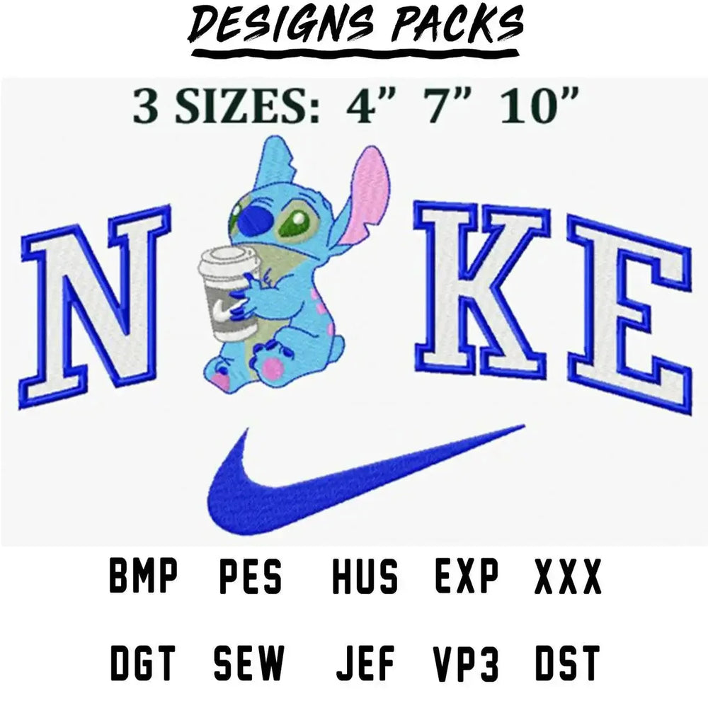 Cute Coffee Cartoon Sport Embroidery Design