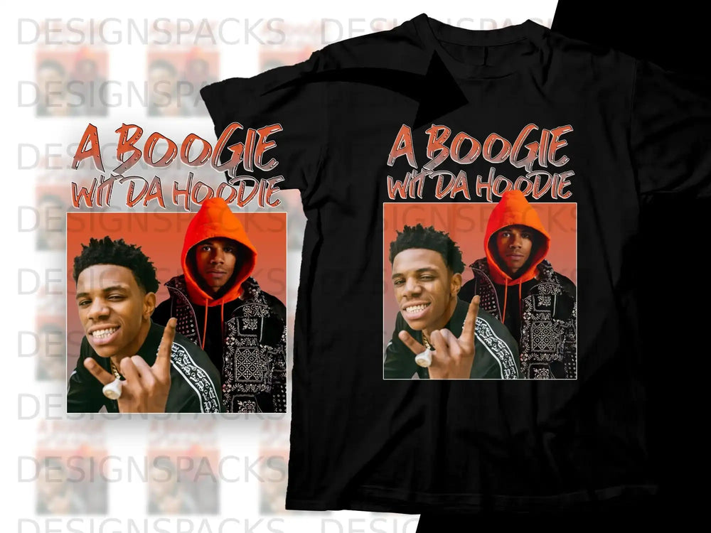 T-shirt featuring A Boogie Wit Da Hoodie with graphic design.