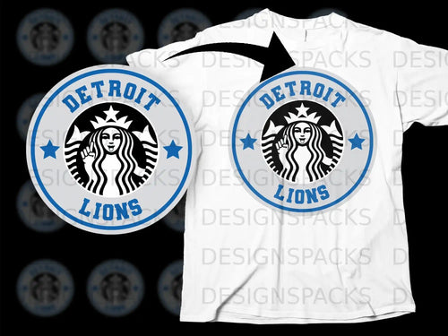 Detroit Lions Unique Coffee Logo Graphic Shirt