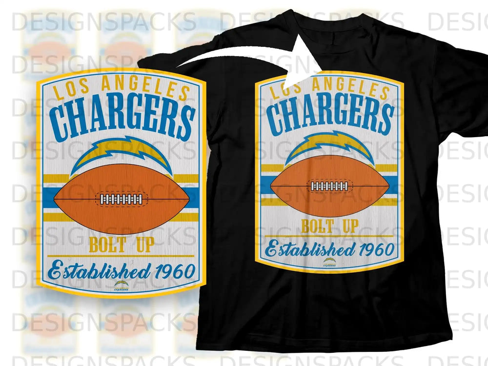 Los Angeles Chargers Bolt Up Established 1960 product