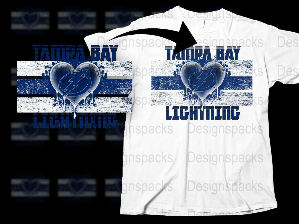 Tampa Bay Lightning T-Shirt, Vintage Look Sports Tee, Distressed Hockey Team Logo, Casual Fan Apparel