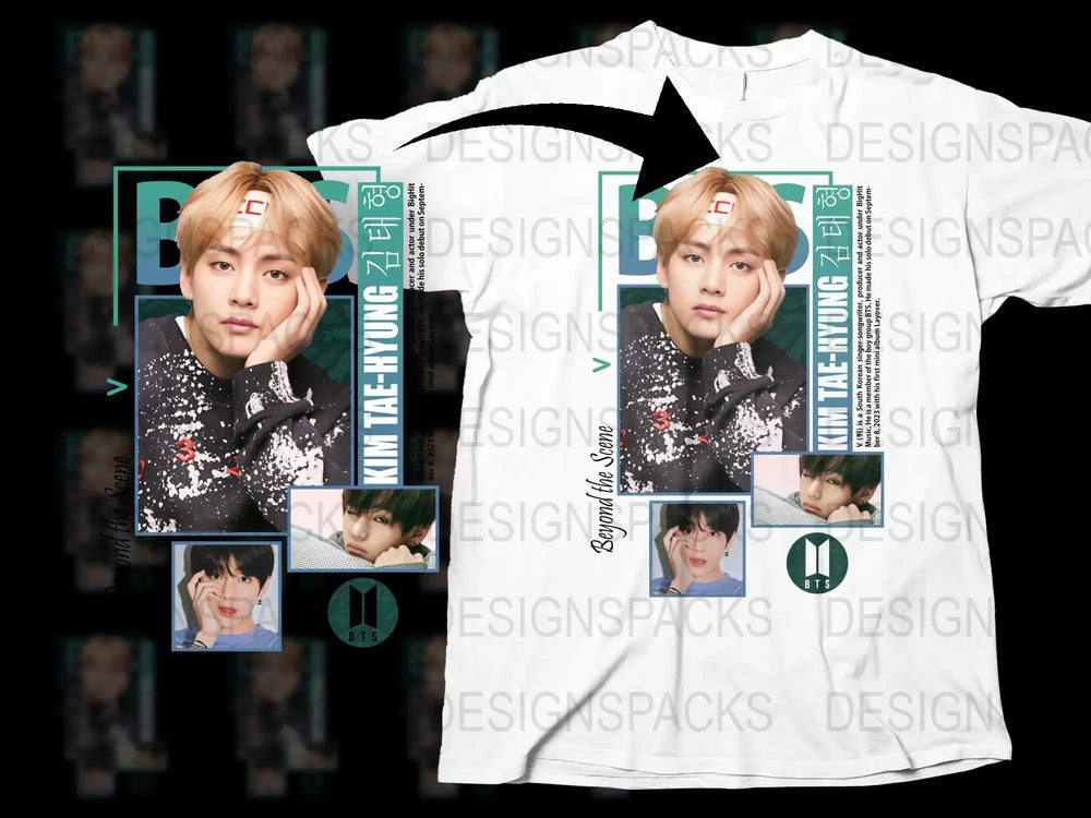 BTS Inspired T-Shirt, K-Pop Idol Graphic Tee, Jungkook and V Fan Gift, Unisex Pop Culture Apparel