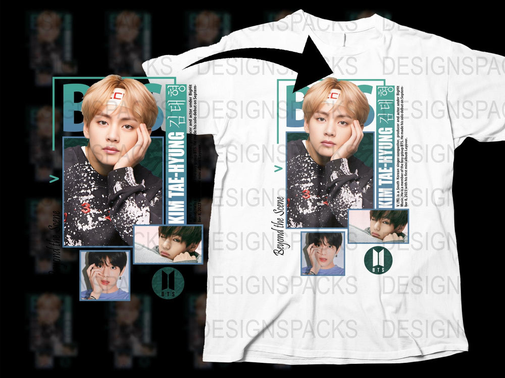 BTS Inspired T-Shirt, K-Pop Idol Graphic Tee, Jungkook and V Fan Gift, Unisex Pop Culture Apparel