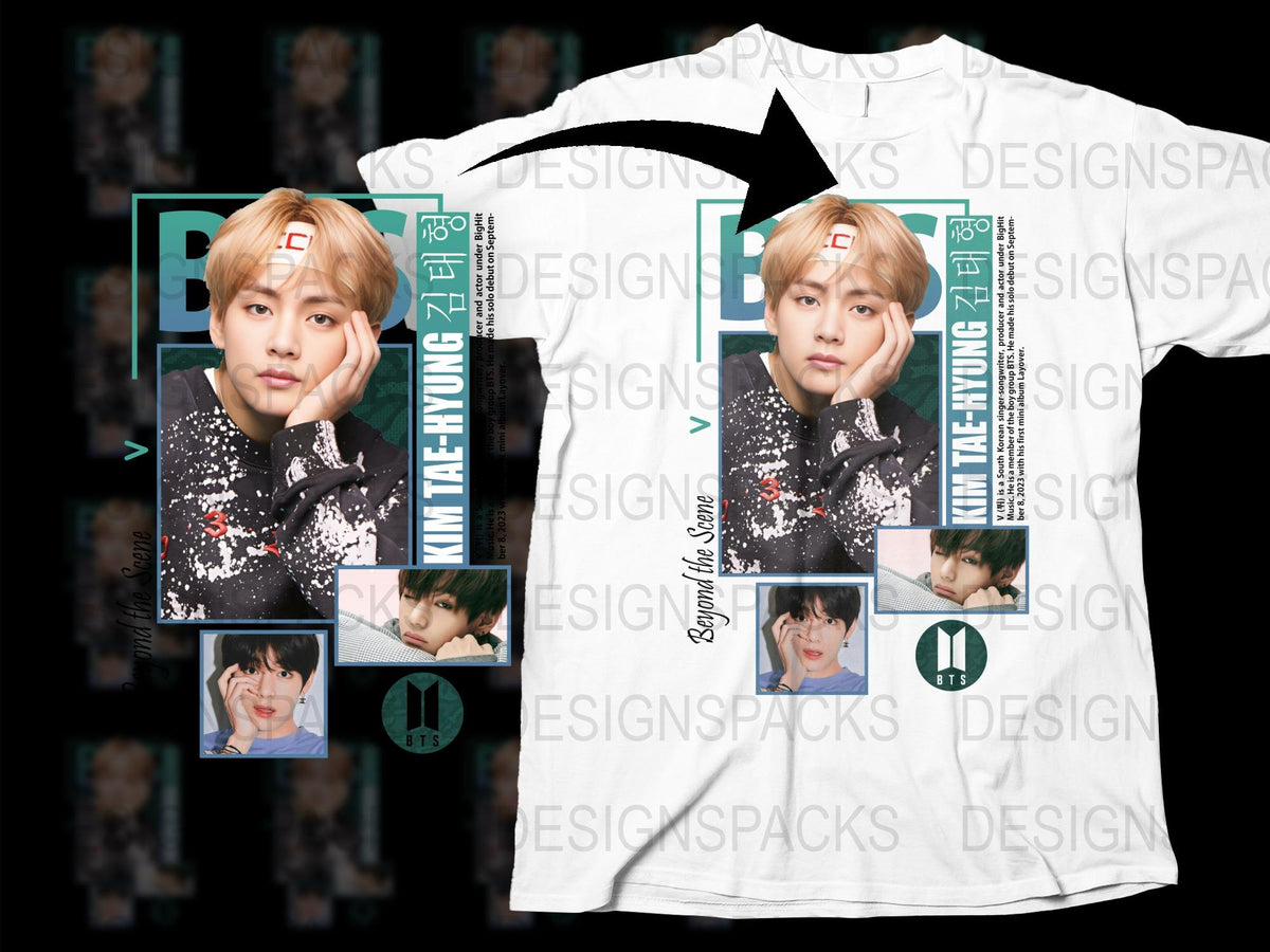 BTS Inspired T-Shirt, K-Pop Idol Graphic Tee, Jungkook and V Fan Gift, Unisex Pop Culture Apparel