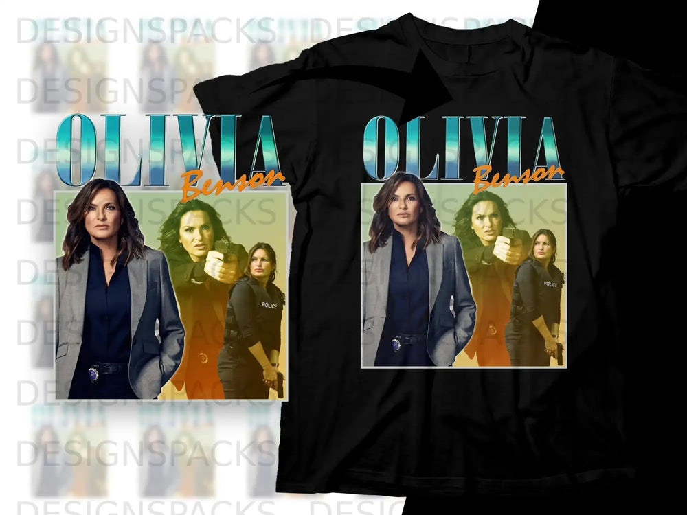 Olivia Benson from Law & Order with "POLICE" visible on uniform.