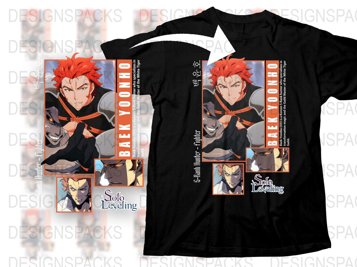 Baek Yoonho T-Shirt Solo Leveling Anime Graphic Tee, Unisex Korean Manga Character Shirt, Casual Wear Cotton Top