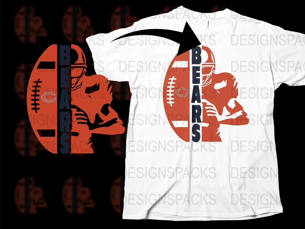 Chicago Bears Inspired Football T-Shirt, Graphic Tee, Sports Fan Apparel, Unique Gift for Fans