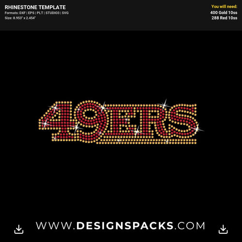 49Ers Logo Rhinestone Digital Template