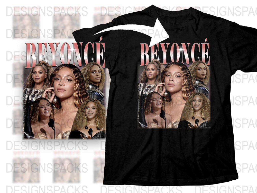Beyonce Collage T-Shirt, Pop Diva Graphic Tee, Celebrity Photo Montage Shirt, Fan Merchandise, Casual Wear