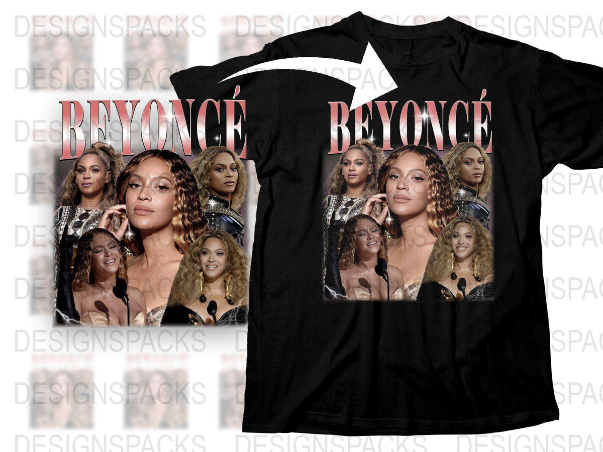 Beyonce Collage T-Shirt, Pop Diva Graphic Tee, Celebrity Photo Montage Shirt, Fan Merchandise, Casual Wear