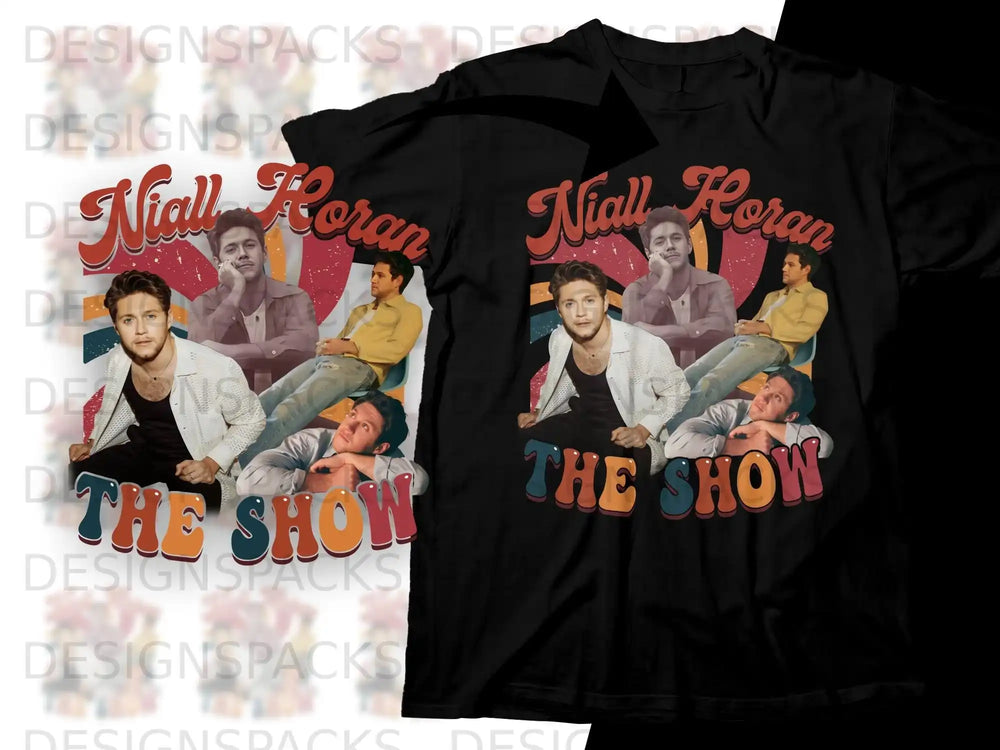Niall Horan with "The Show" text, vintage collage style.