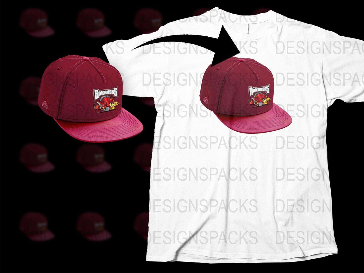 Vintage Burgundy Snapback Hat and White T-Shirt Combo, Classic Graphic, Unisex Streetwear
