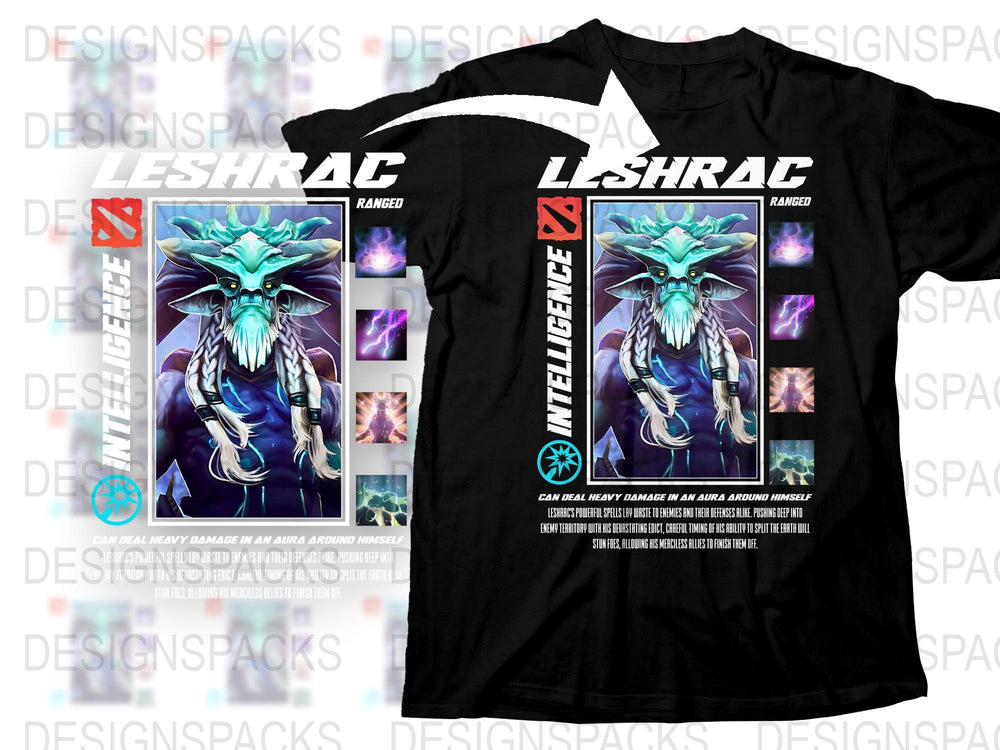 Leshrac Ranger Fantasy Character T-Shirt, Cool Dragon Graphic Tee, Gamer Apparel, Unique Gift Idea