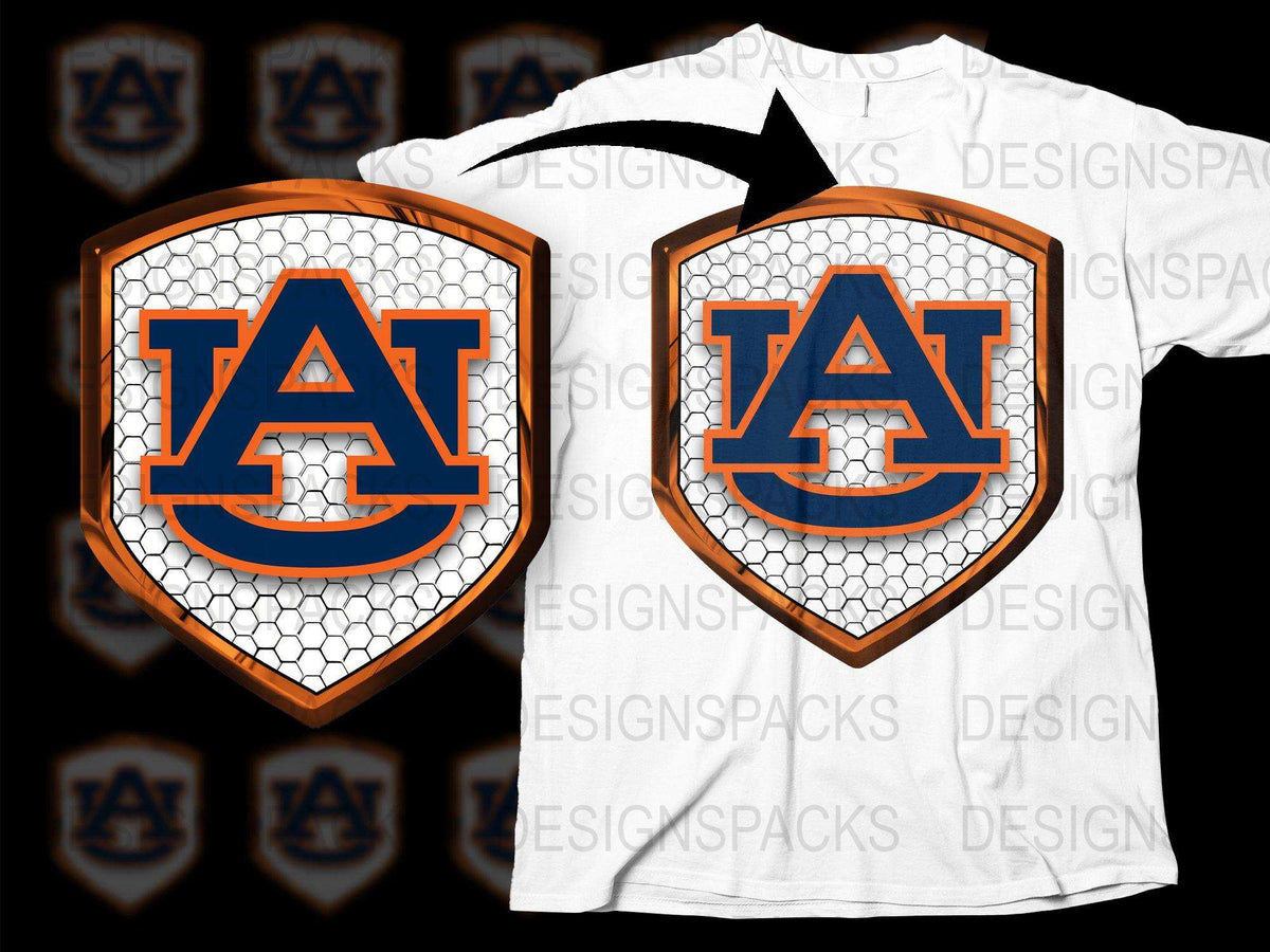 Auburn University Logo T-Shirt, Collegiate Sports Fan Apparel, White Graphic Tee, Unisex Casual Wear