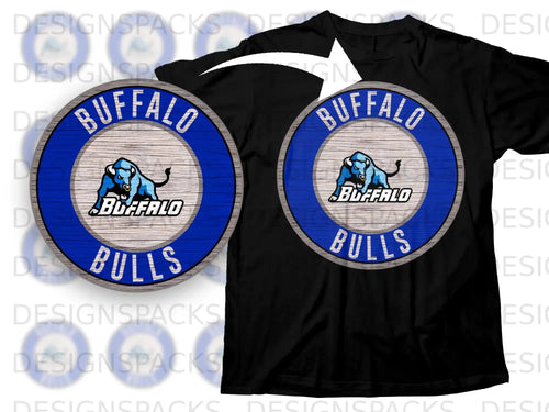 Buffalo Bulls Graphic T-Shirt with Circular Logo Design