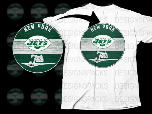 Vintage New York Jets T-Shirt, Classic Green and White Logo, NFL Fan Apparel, 1959 Graphic Tee