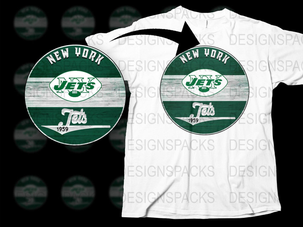 Vintage New York Jets T-Shirt, Classic Green and White Logo, NFL Fan Apparel, 1959 Graphic Tee