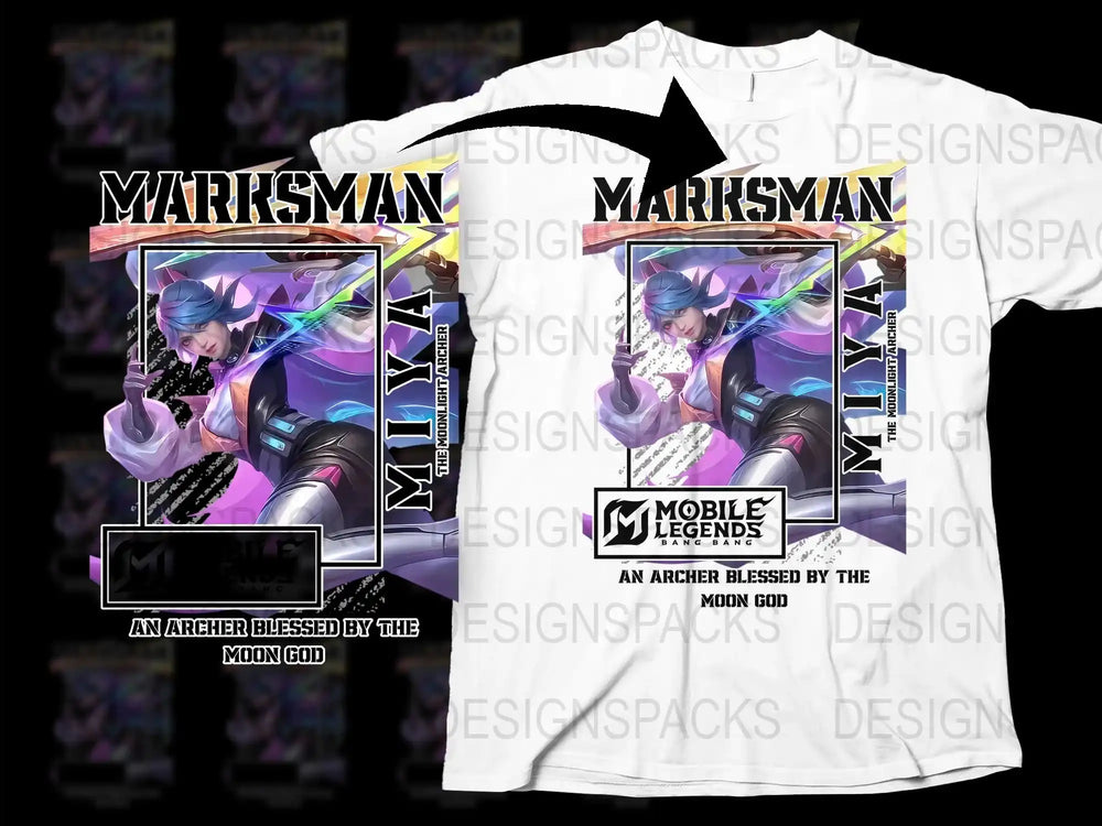 Mobile Legends Marksman T-Shirt, Archer Blessed by Moon, Gaming Graphic Tee, Unisex Fashion Shirt