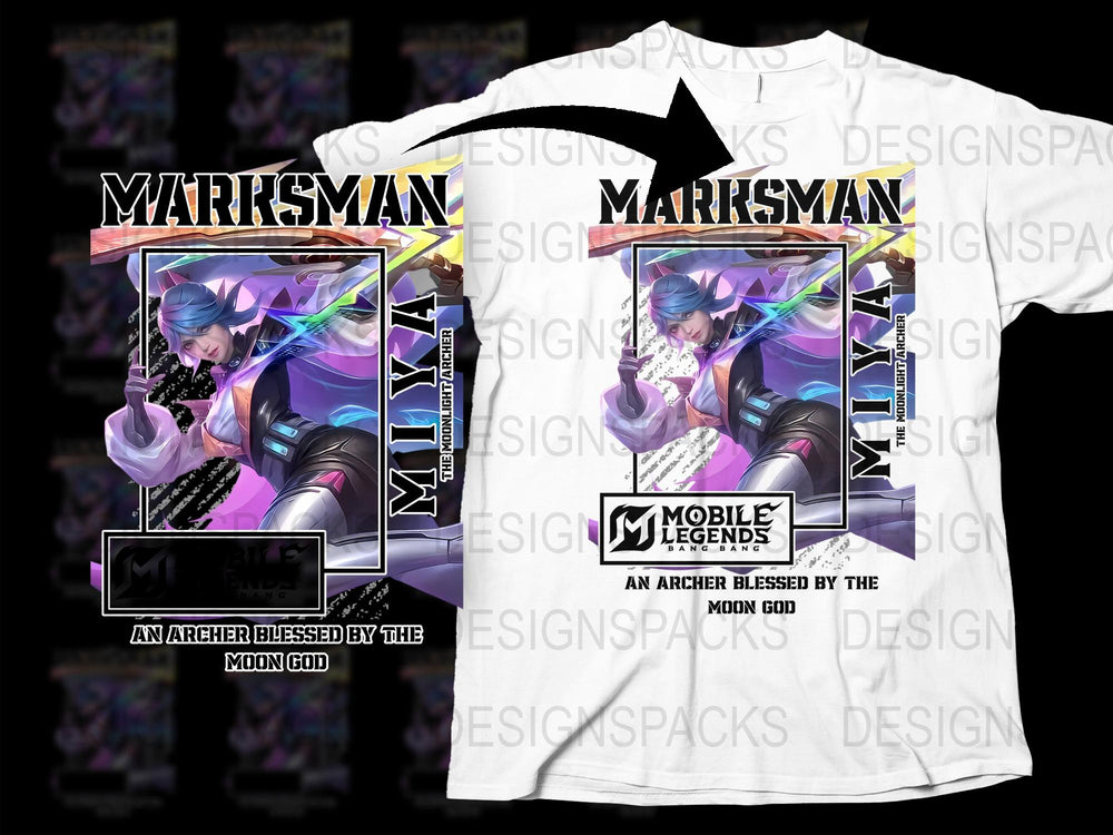 Mobile Legends Marksman T-Shirt, Archer Blessed by Moon, Gaming Graphic Tee, Unisex Fashion Shirt