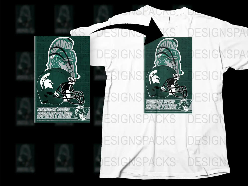 Michigan State Spartans Graphic T-Shirt, College Football Team Apparel, Sports Fan Gear, White Cotton Tee, Unisex Gift Idea