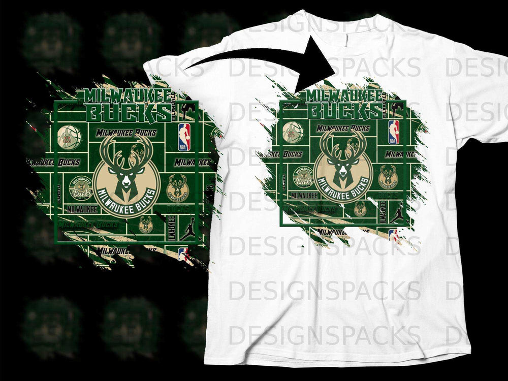 Milwaukee Bucks Logo Collage Basketball Fan Shirt