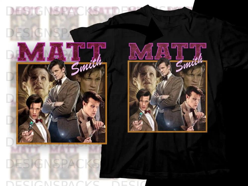 Matt Smith collage with text "MATT Smith" in large letters.