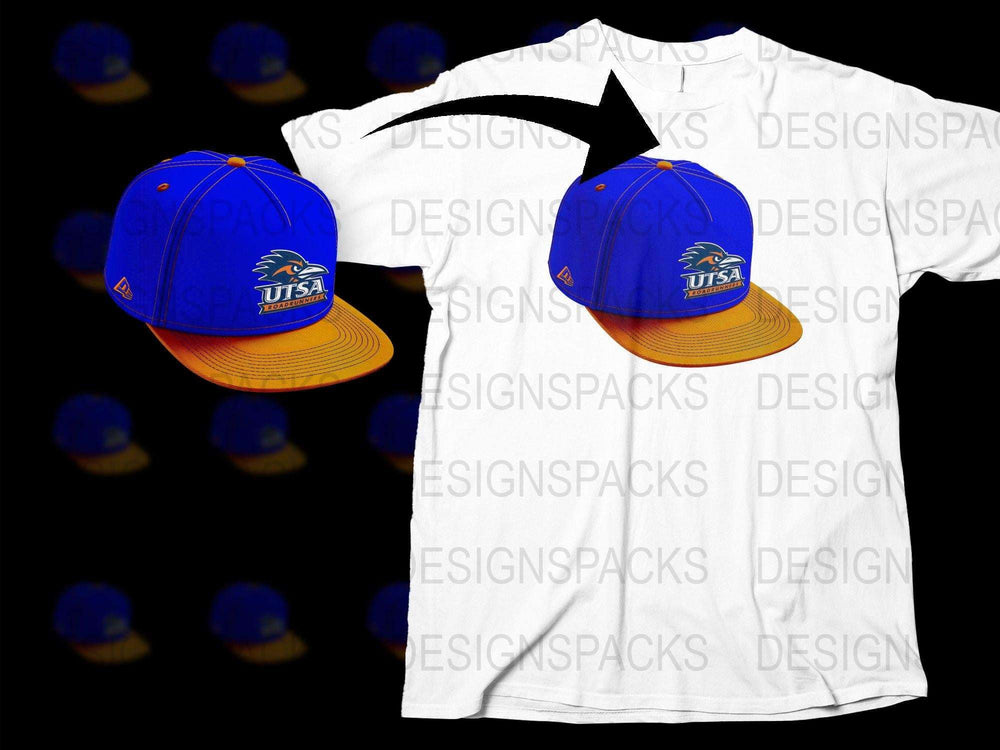 UTSA Roadrunners Cap and T-Shirt Set, Blue and Orange, Sports Fan Gear, College Apparel