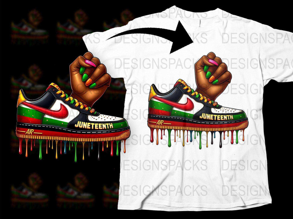 Juneteenth Celebration T-Shirt, Colorful Dripping Paint Design, Afrocentric Fashion, Unisex Graphic Tee