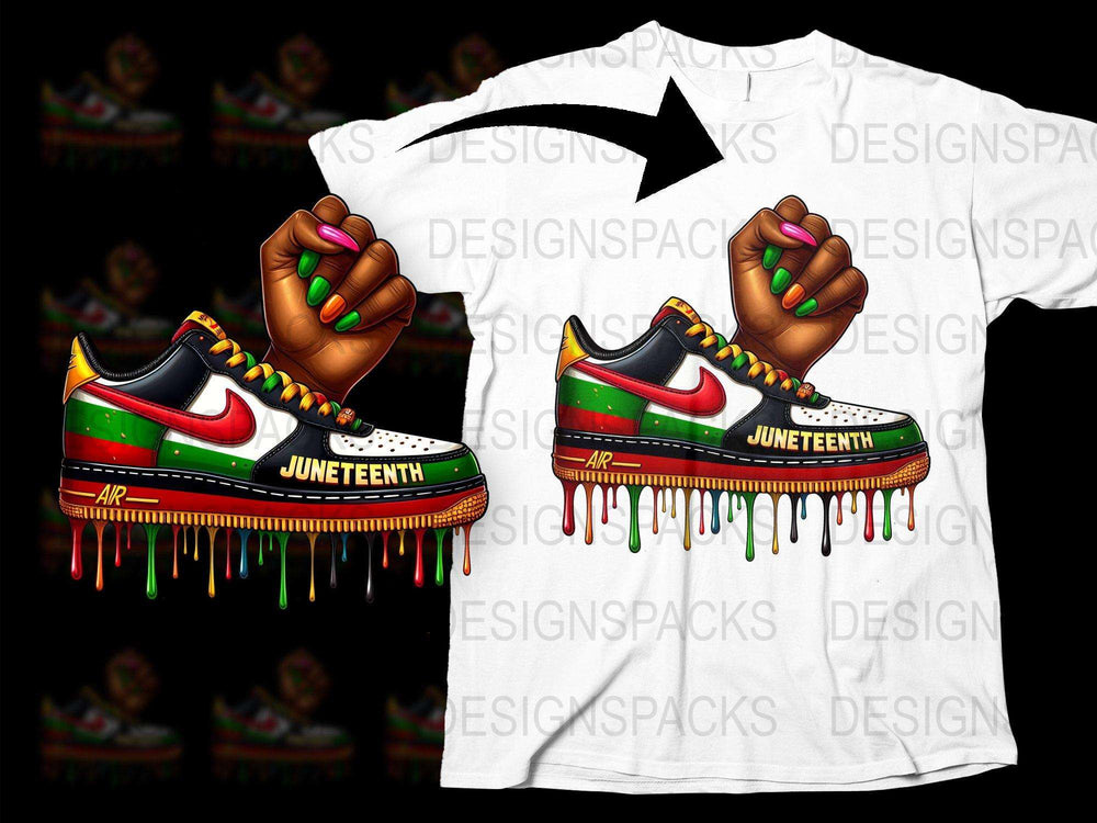 Juneteenth Celebration T-Shirt, Colorful Dripping Paint Design, Afrocentric Fashion, Unisex Graphic Tee