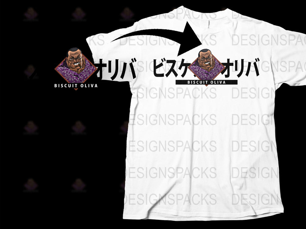 Biscuit Oliva Anime Graphic T-Shirt, Manga Inspired White Tee, Unique Character Design Cotton Shirt