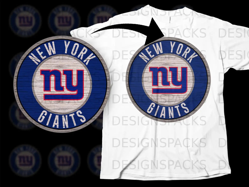 New York Giants Circular Logo Design T-shirt