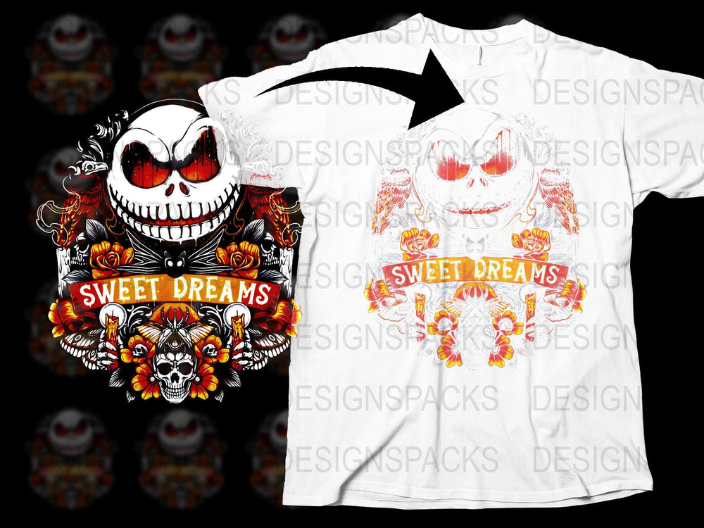 Sweet Dreams Graphic Tee - Scary Clown Face, Vibrant Colorful Art T-Shirt, Unique Halloween Apparel