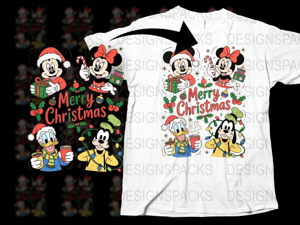 Festive Mickey Mouse Christmas T-Shirt, Disney Holiday Graphic Tee, Kids and Adult Sizes Available