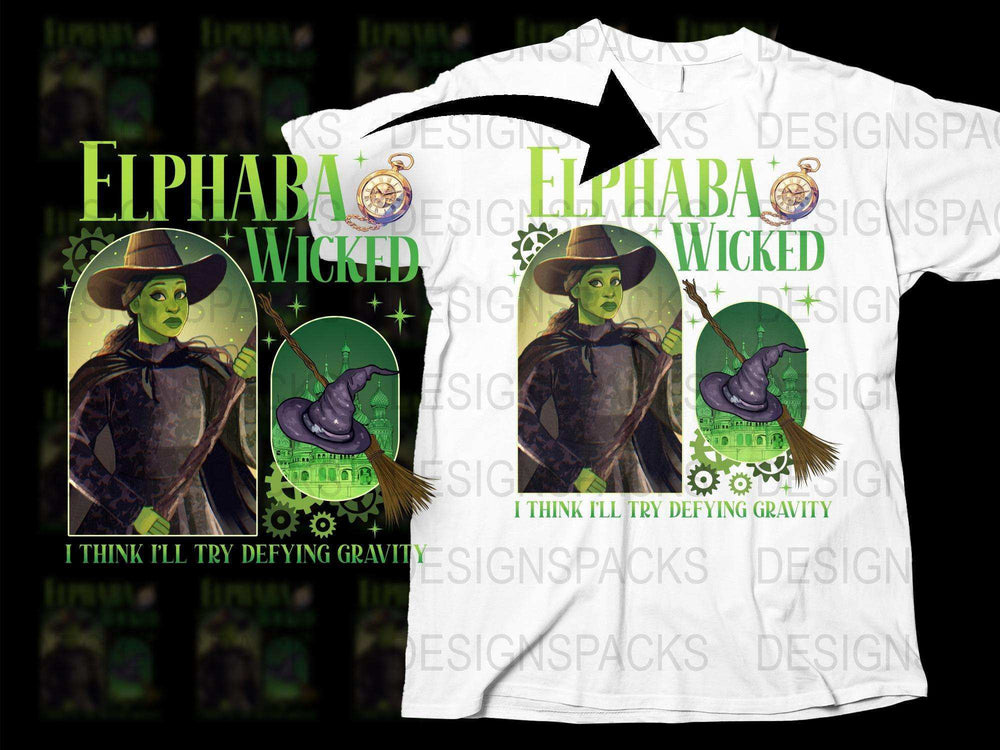 Elphaba Wicked Musical Inspired T-Shirt, Defying Gravity Quote, Witch Hat Design, Broadway Fan Apparel, Unique Gift Idea
