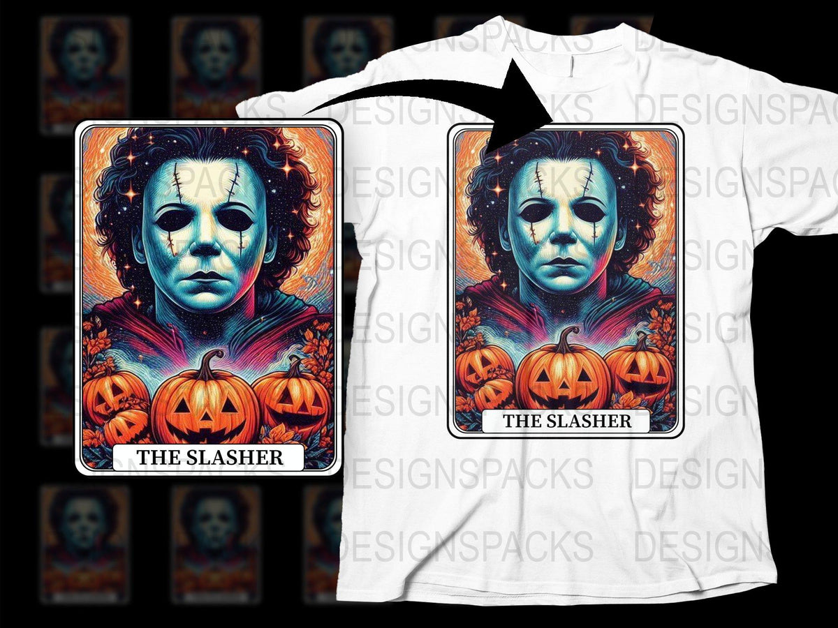 The Slasher Halloween T-Shirt, Scary Movie Character Tee, Pumpkin Horror Graphic Shirt, Unisex Adult Clothing